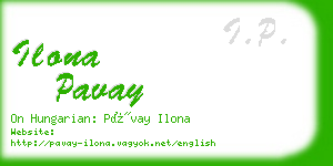 ilona pavay business card